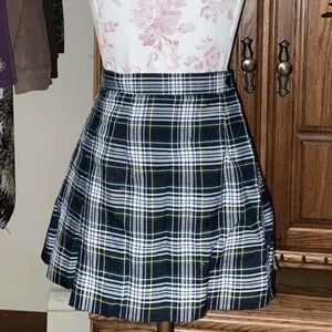 Elegant Vintage Plaid Skater Skirt